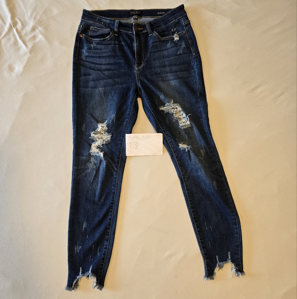 Judy Blue Skinny Distressed Blue Jeans